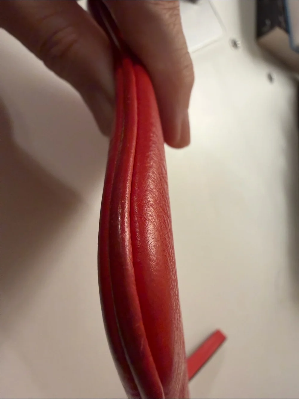 kate spade Red Pebbled Leather Wristlet with Gold Hardware